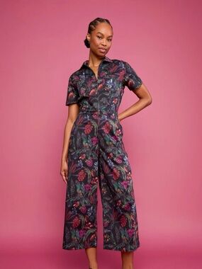 Mixed by Nasrin Juniper Print Short-Sleeve Jumpsuit  XS